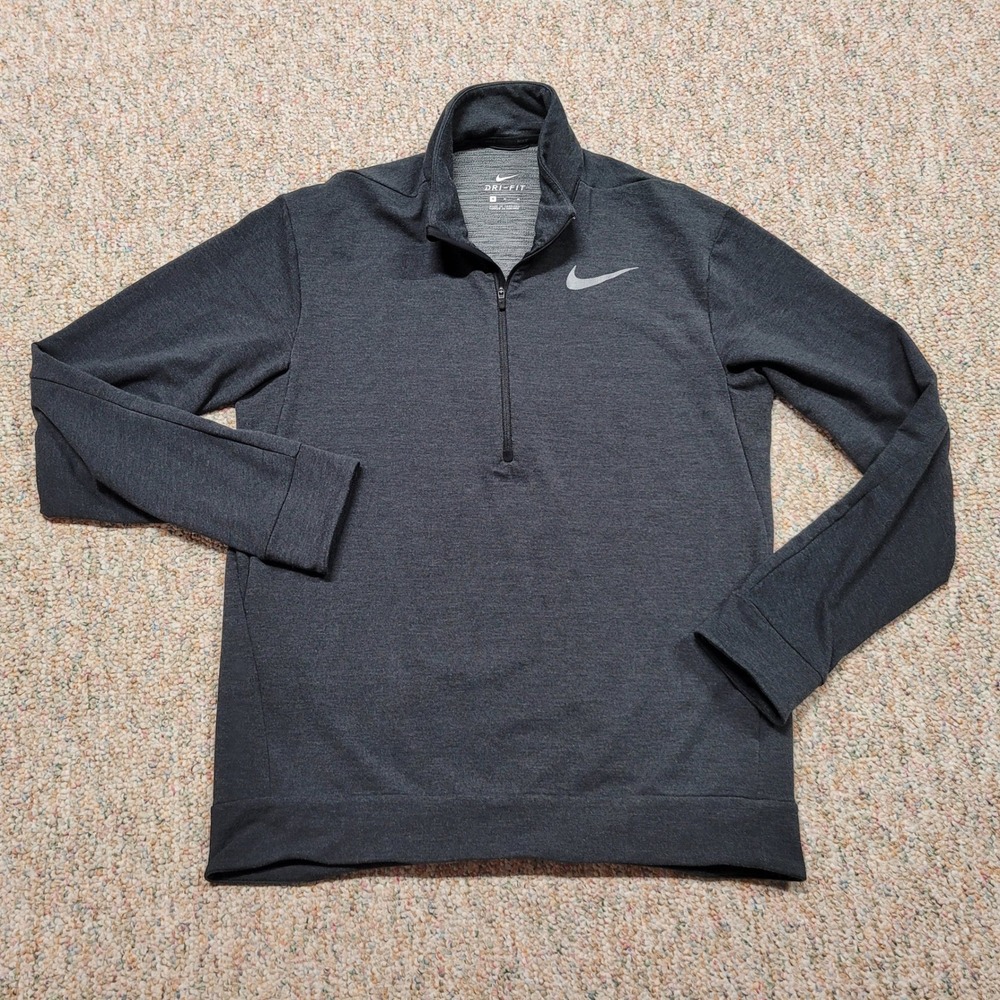 Nike Dri-FIT Half Zip Pullover Mens Medium Charcoal Grey Athletic Training Gym